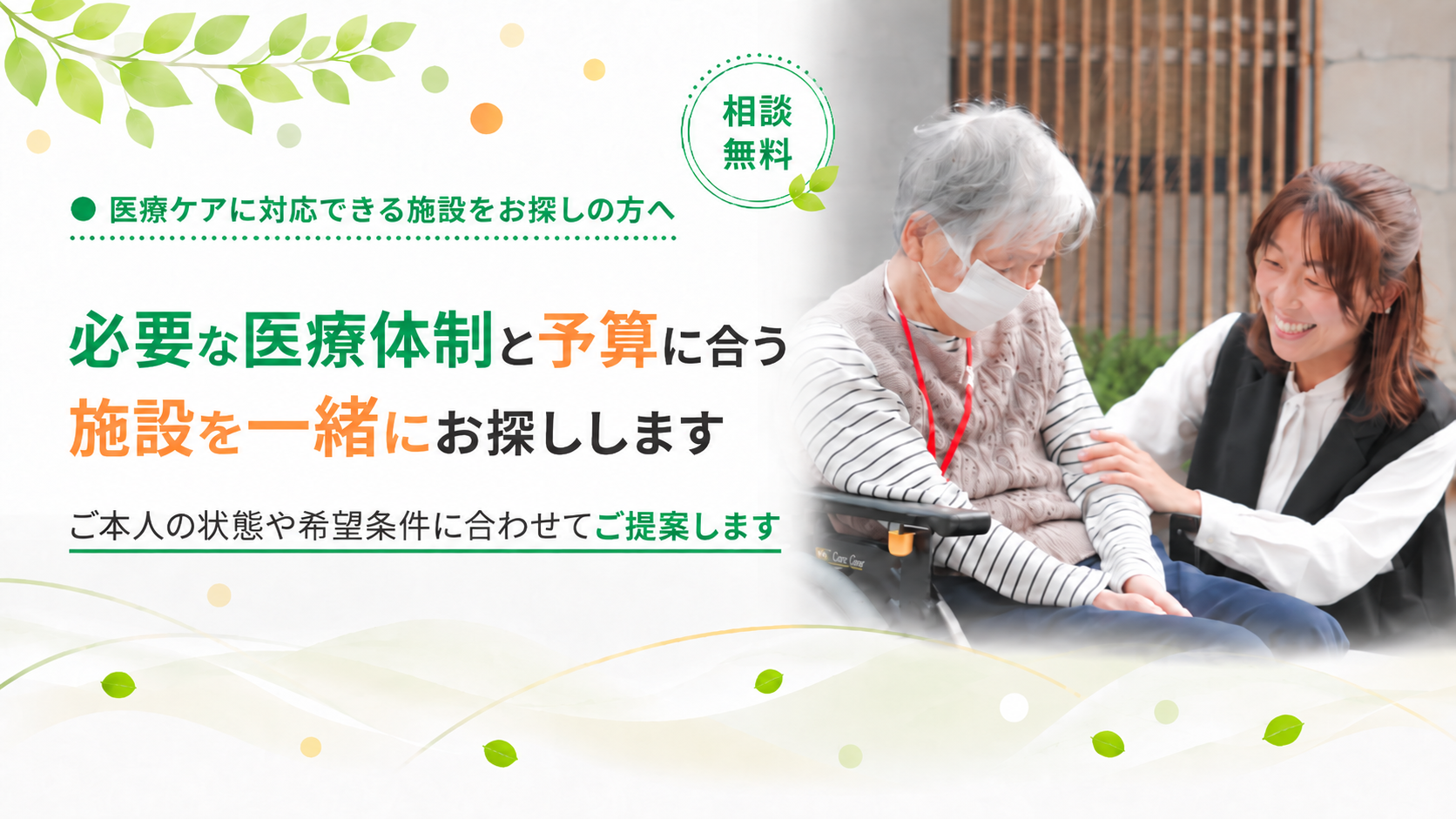 必要な医療体制に合う施設を提案します